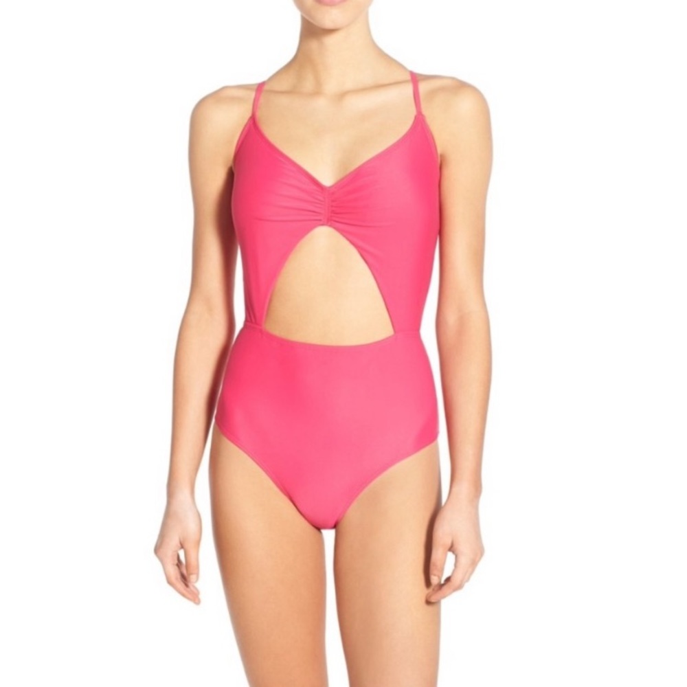 BP pink one piece cut out swimsuit sz Small